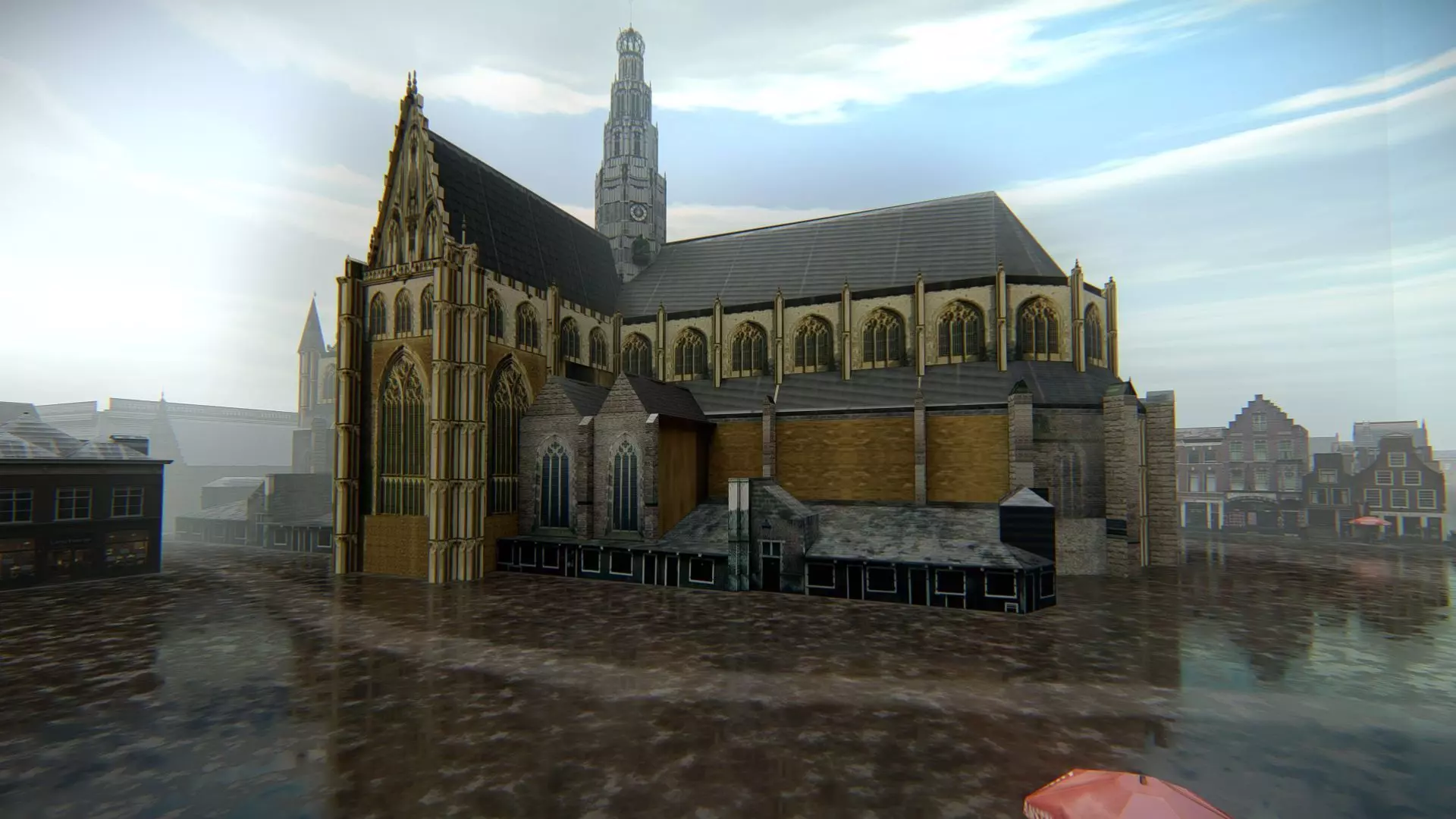 Haarlem City Netherlands  Historic European Cityscape 3D model_2