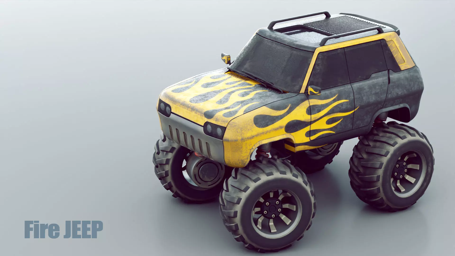 JEEP R-1 Rigged 3D model