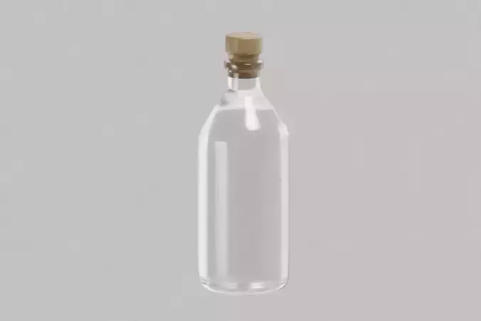 Bottle with cork 3D Model