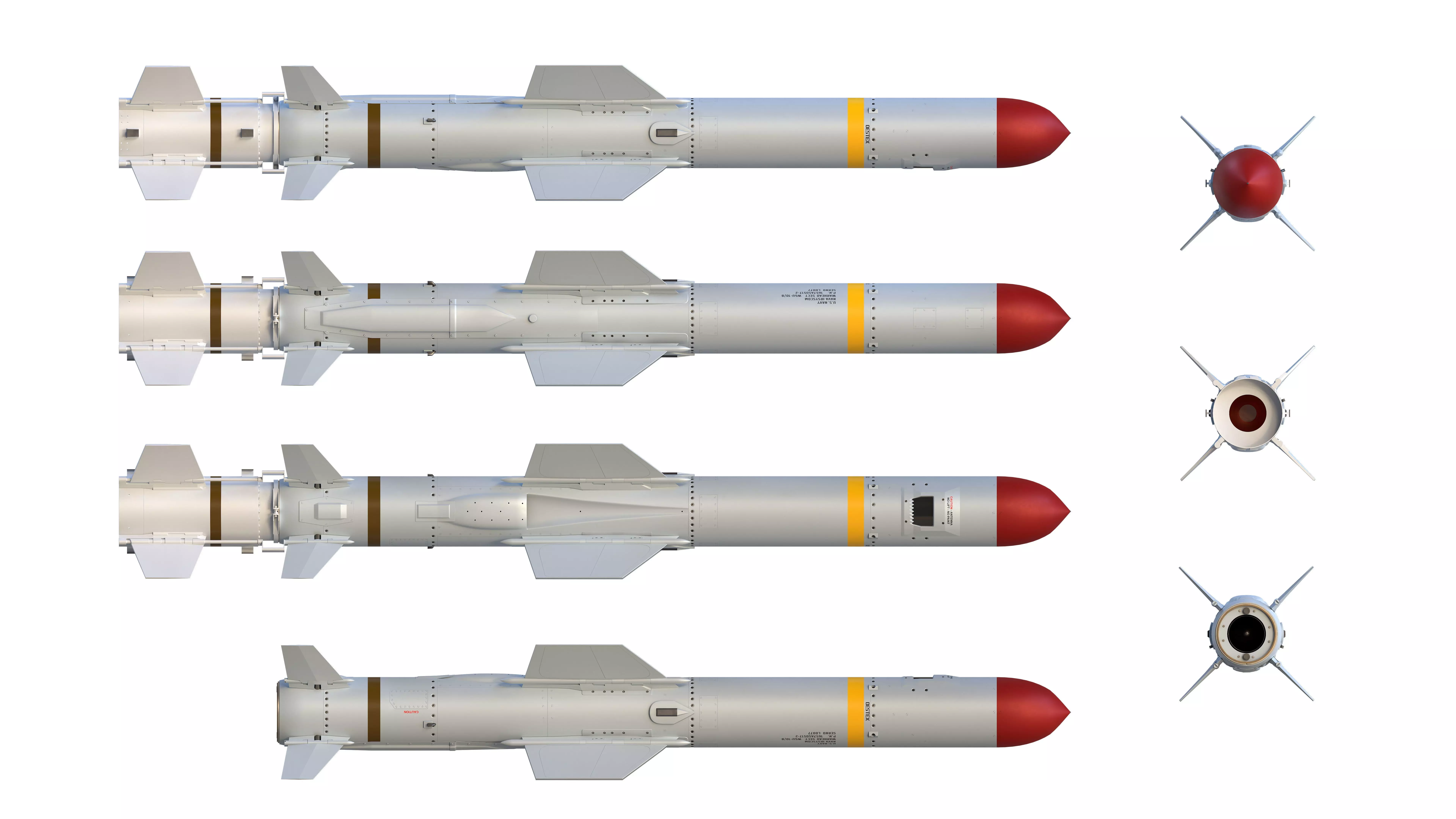 Harpoon AGM 84S Missile 3D model_18