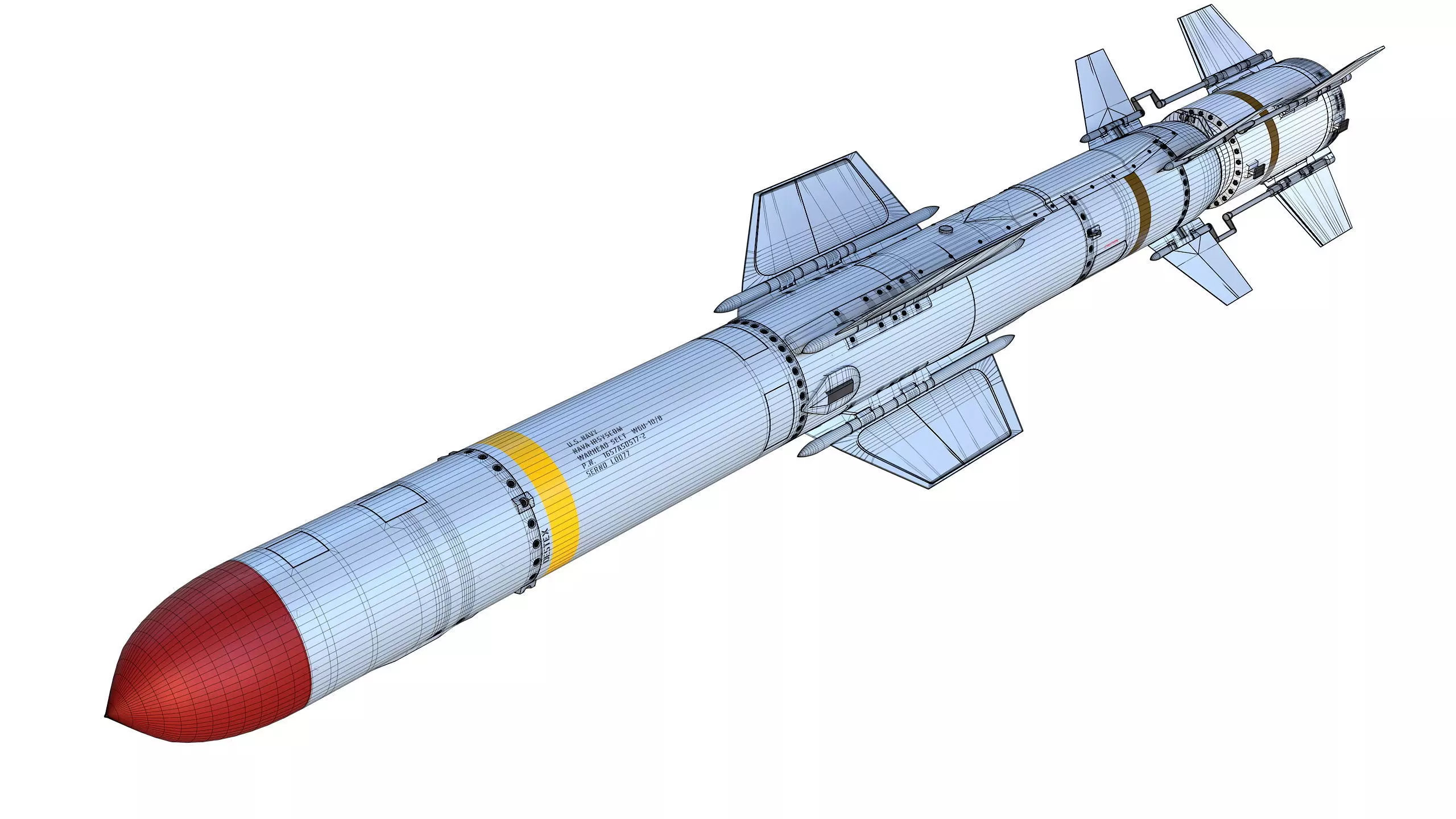 Harpoon AGM 84S Missile 3D model_19