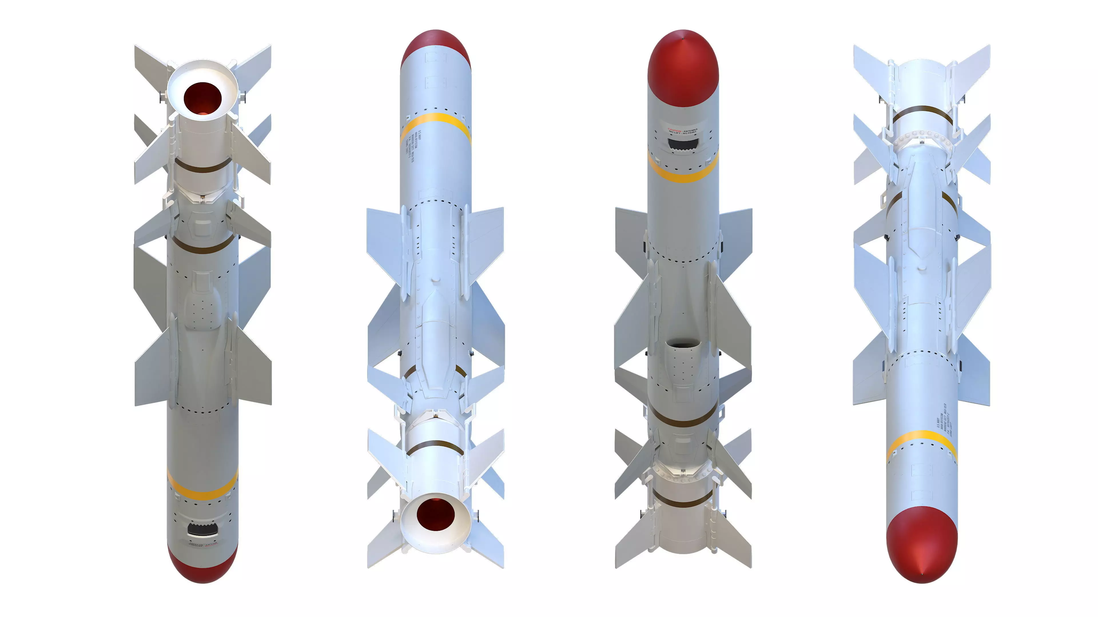 Harpoon AGM 84S Missile 3D model_17