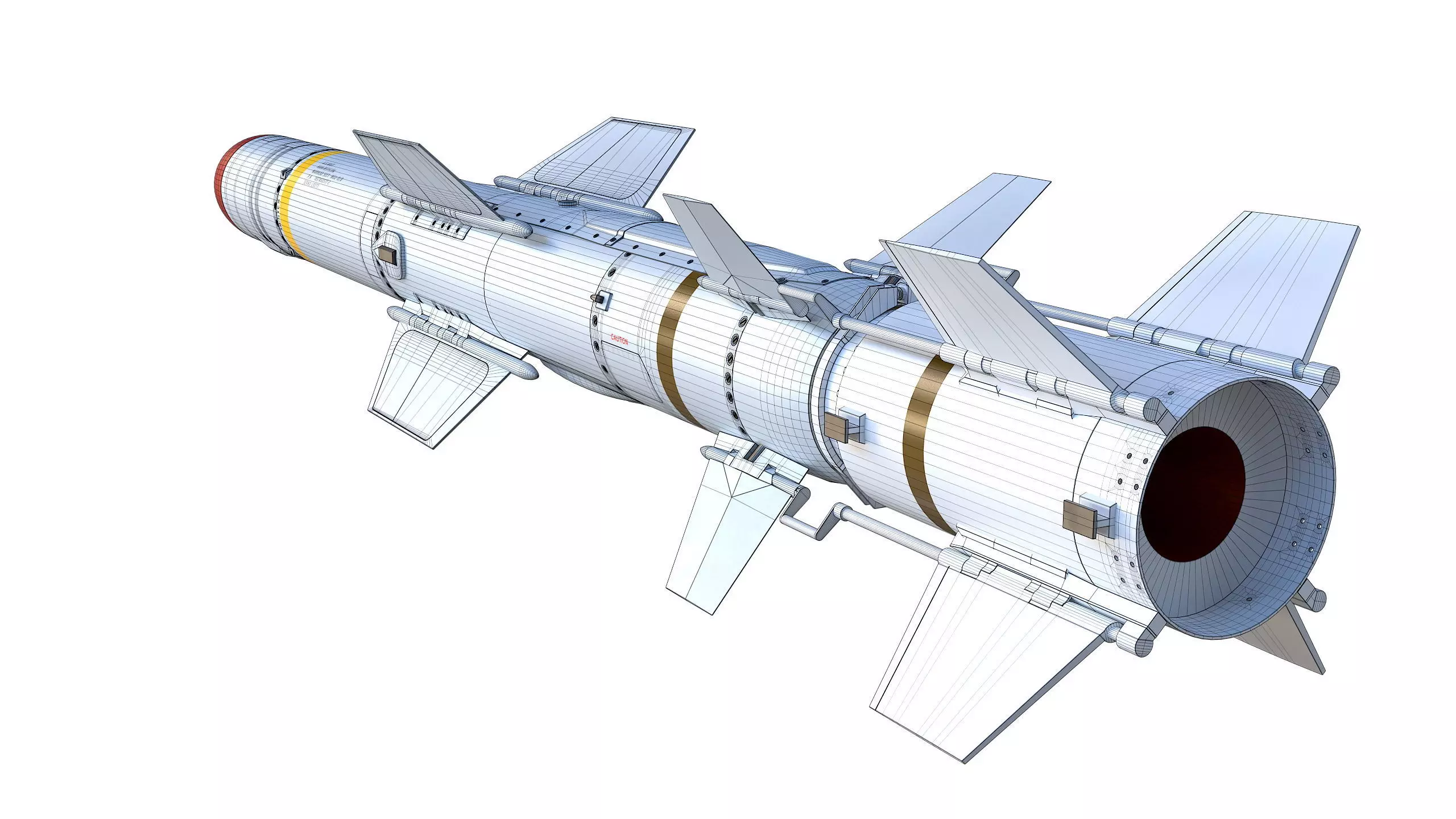 Harpoon AGM 84S Missile 3D model_22