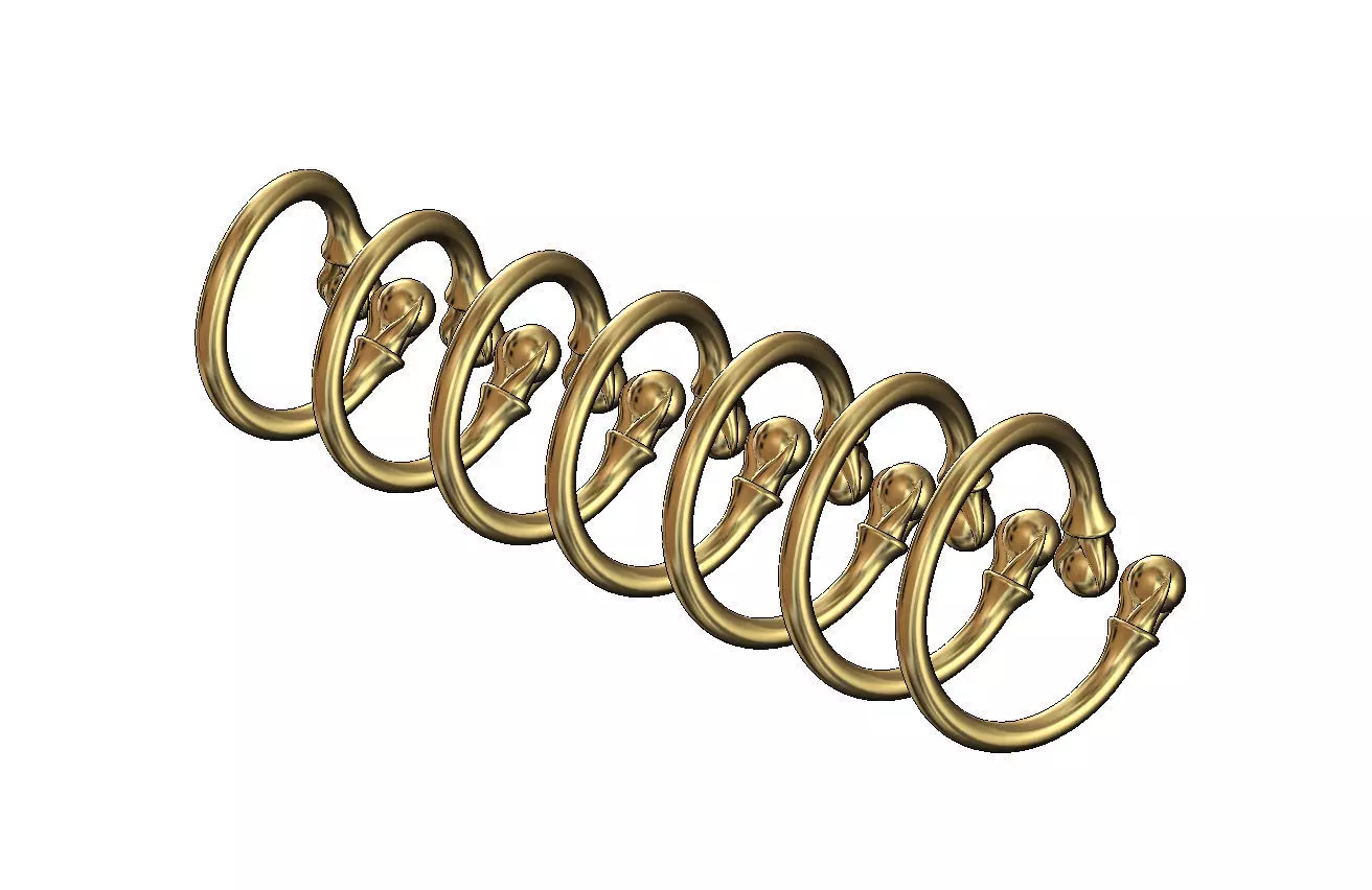 Triple carved claw bead ends bypass band US sizes 5to11 3D print model_4