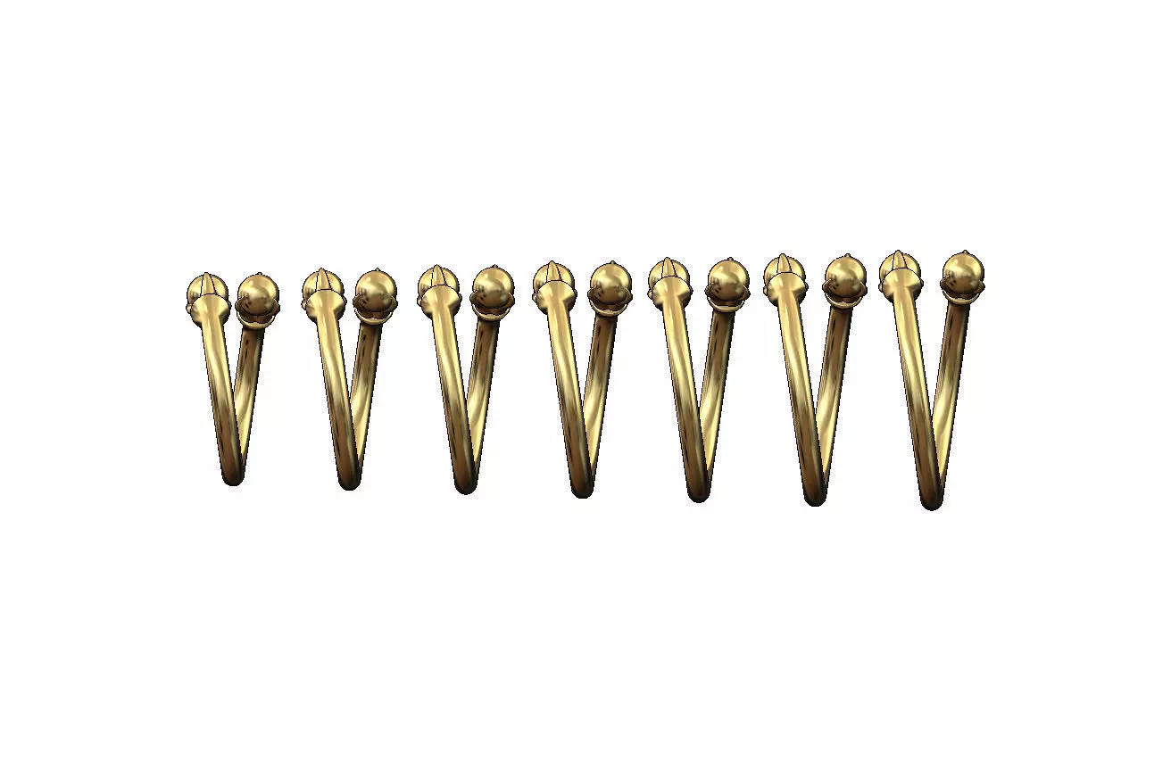 Triple carved claw bead ends bypass band US sizes 5to11 3D print model_3