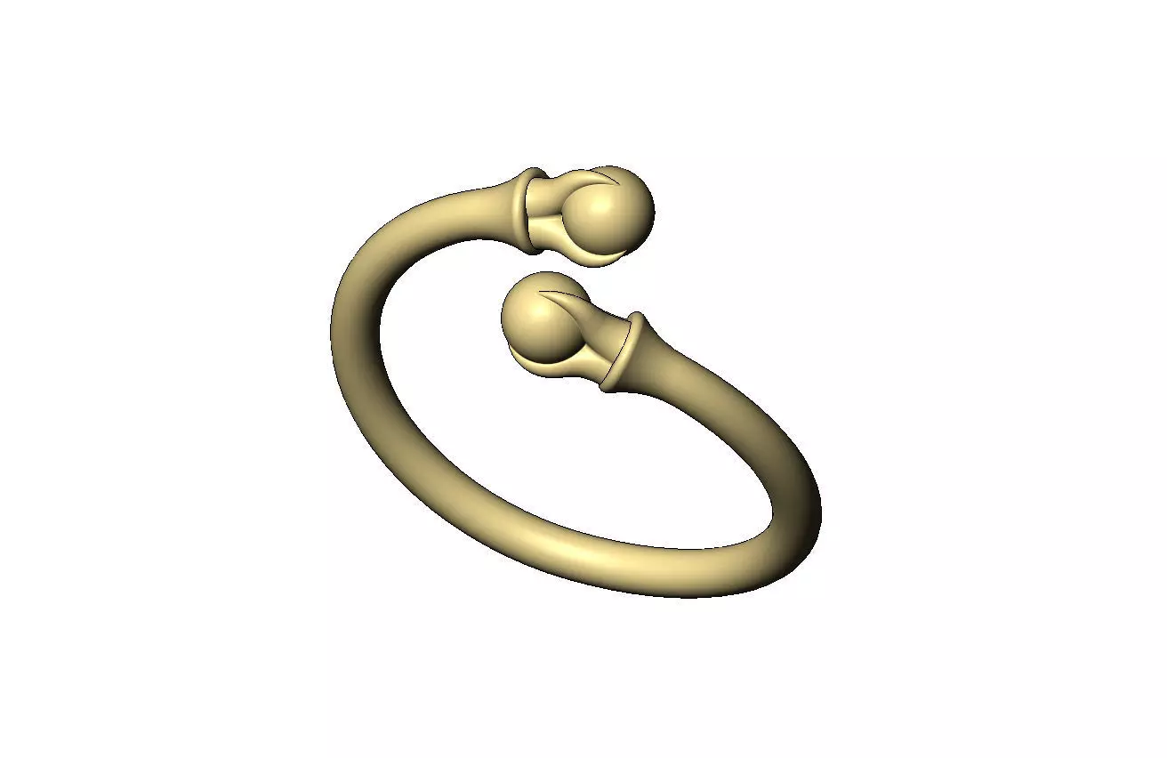 Triple carved claw bead ends bypass band US sizes 5to11 3D print model_6