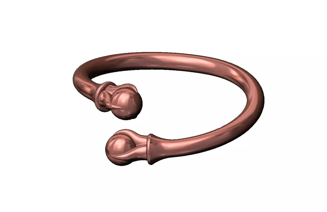 Triple carved claw bead ends bypass band US sizes 5to11 3D print model_9