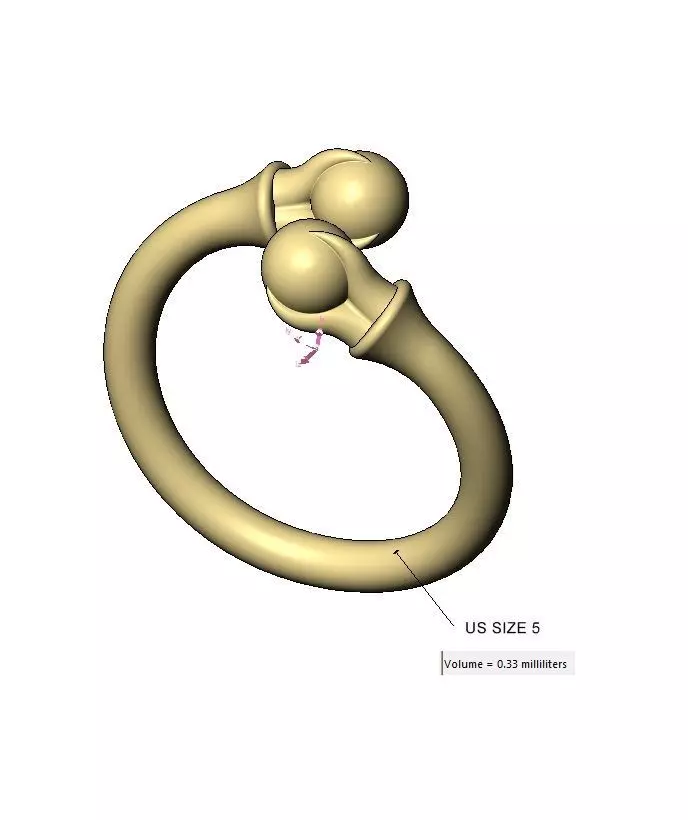 Triple carved claw bead ends bypass band US sizes 5to11 3D print model_11