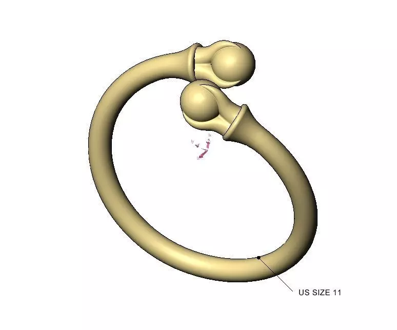 Triple carved claw bead ends bypass band US sizes 5to11 3D print model_17