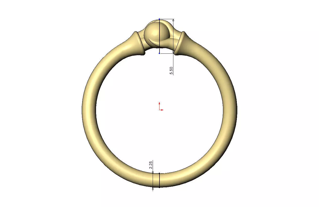 Triple carved claw bead ends bypass band US sizes 5to11 3D print model_8