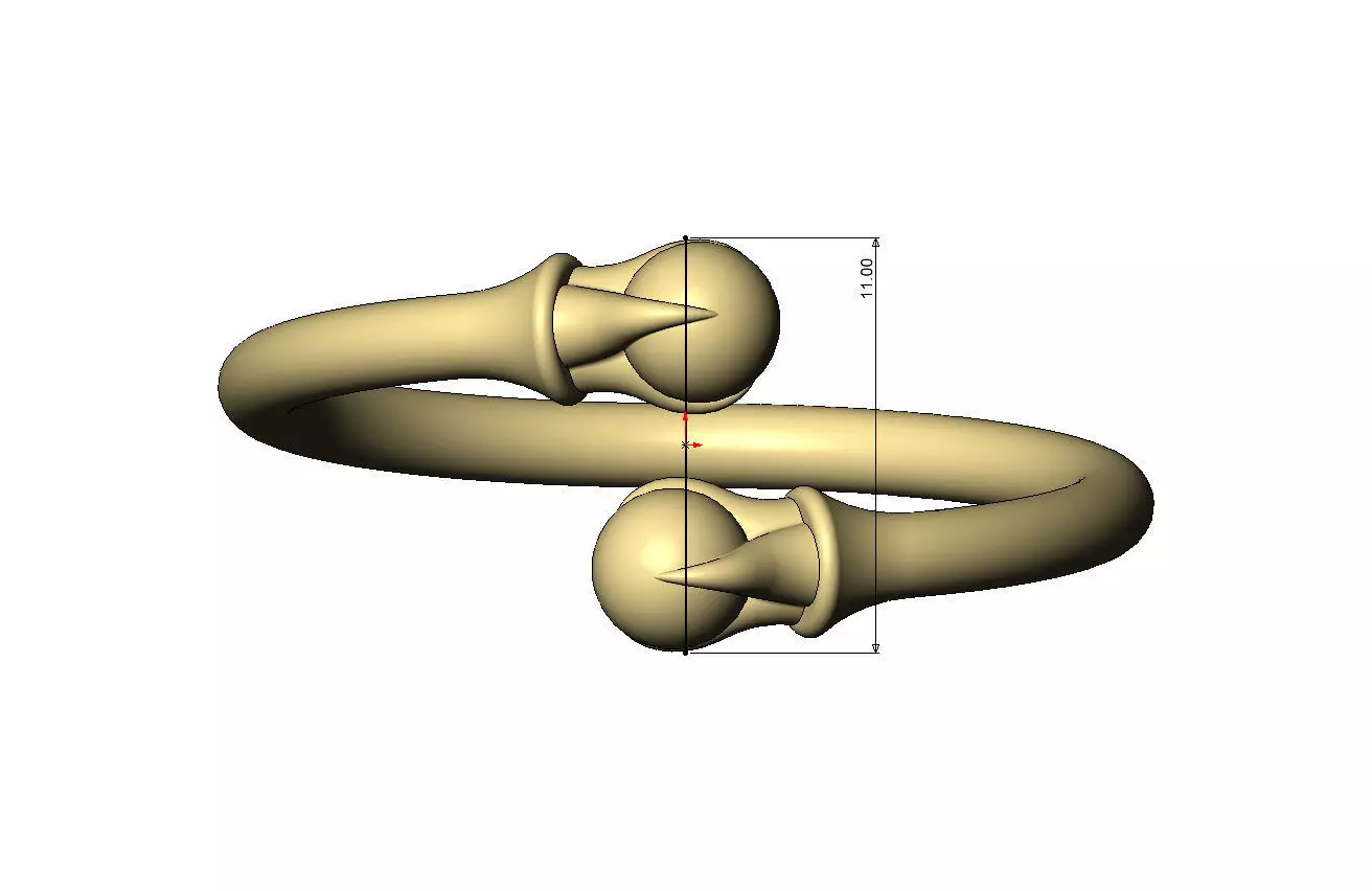 Triple carved claw bead ends bypass band US sizes 5to11 3D print model_7