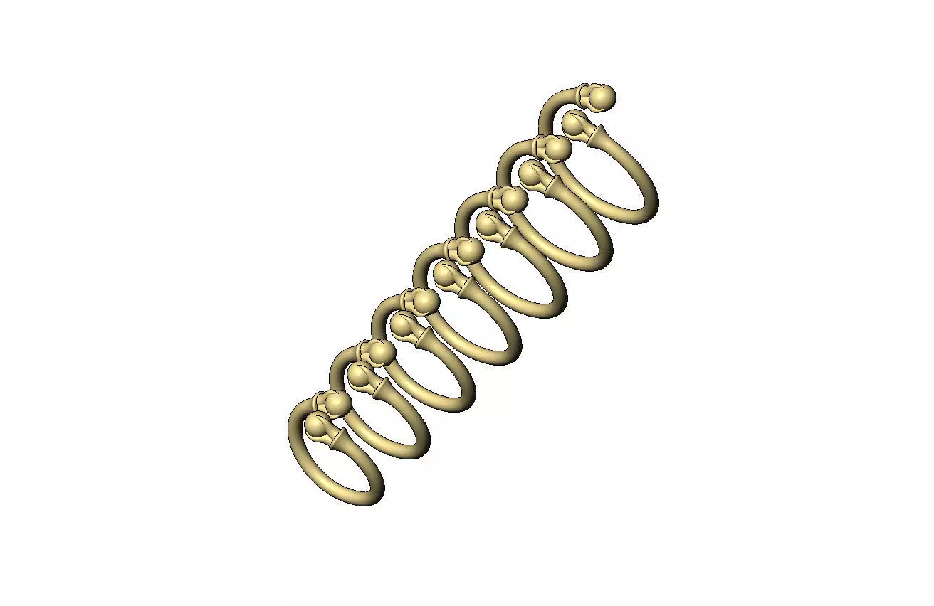 Triple carved claw bead ends bypass band US sizes 5to11 3D print model_5