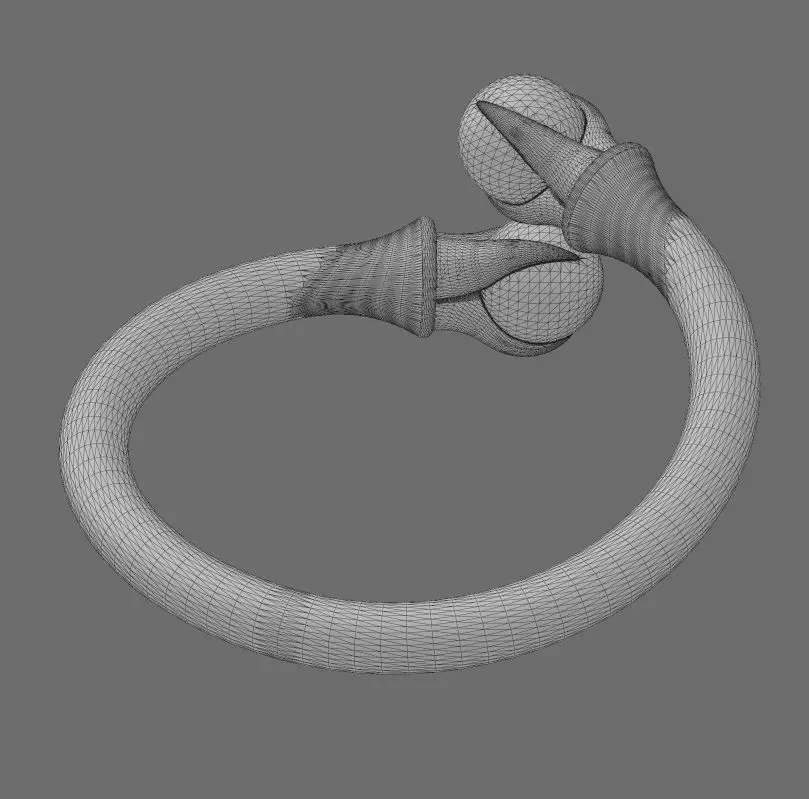 Triple carved claw bead ends bypass band US sizes 5to11 3D print model_15