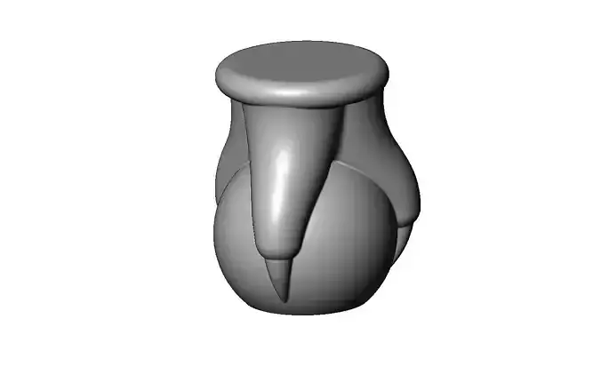 Carved detailed triple claw baroque queen anne ornament relief 