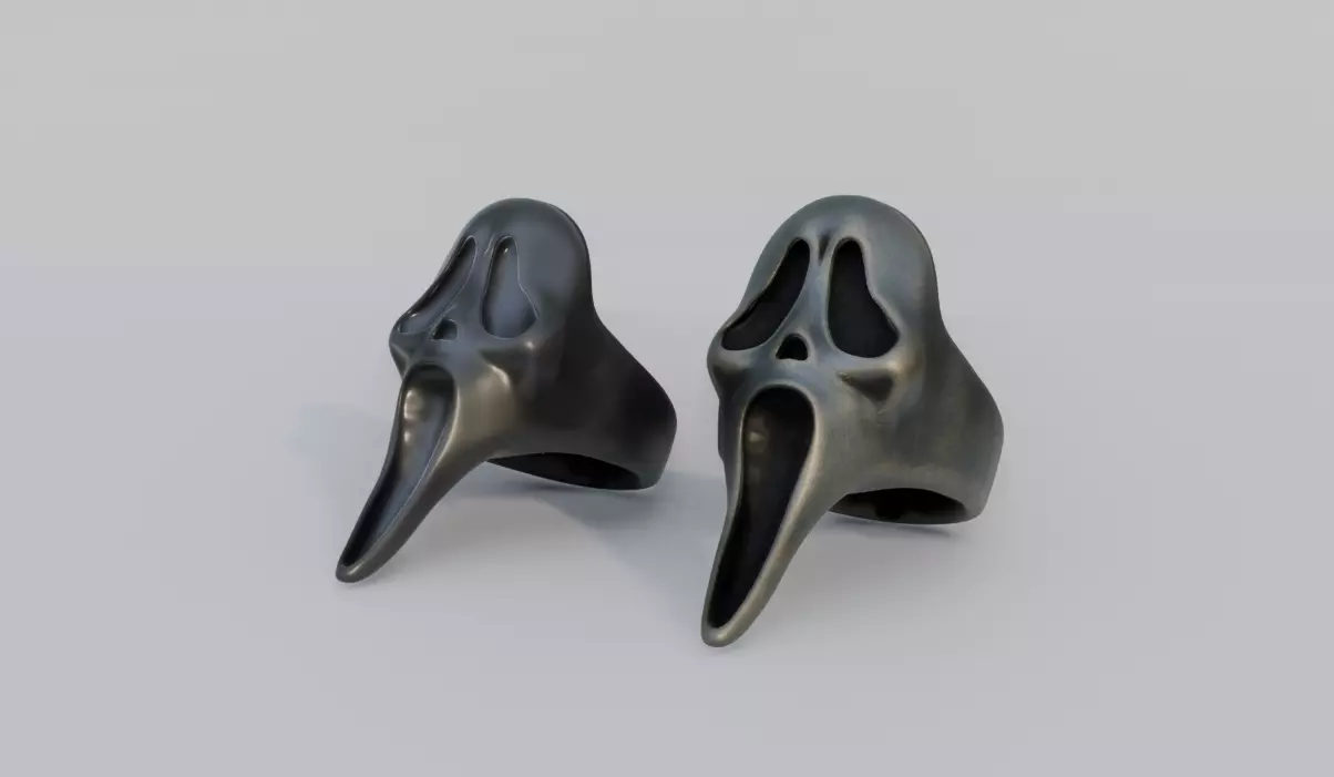 Scream Ring Low-poly 3D model_0