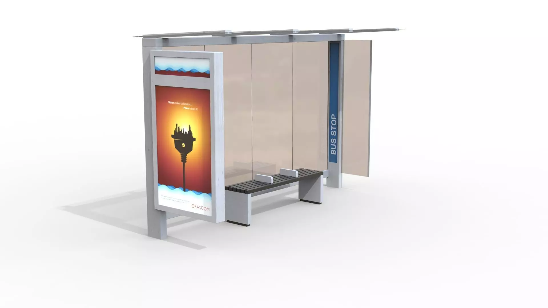 Bus Stop Free low-poly 3D model