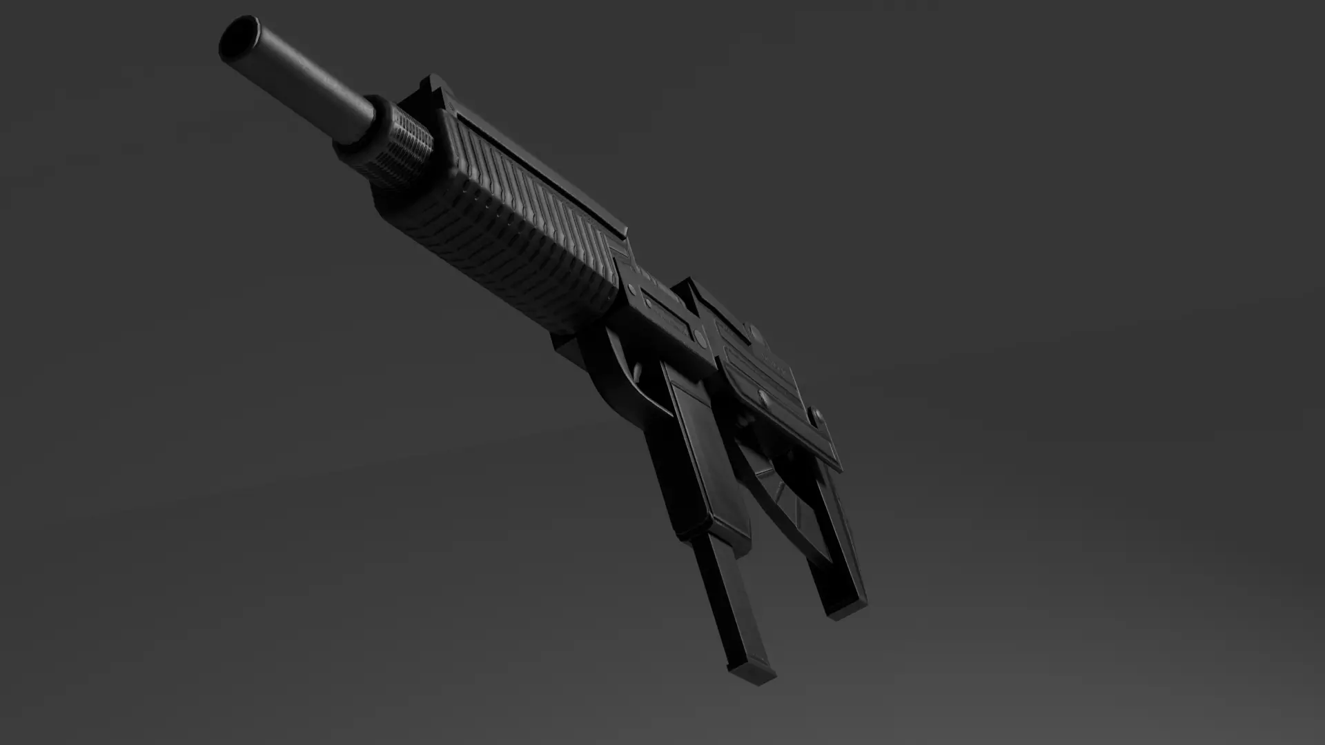 High-Quality Uzi Submachine Gun 3D Model for Games Free low-poly 3D model_7