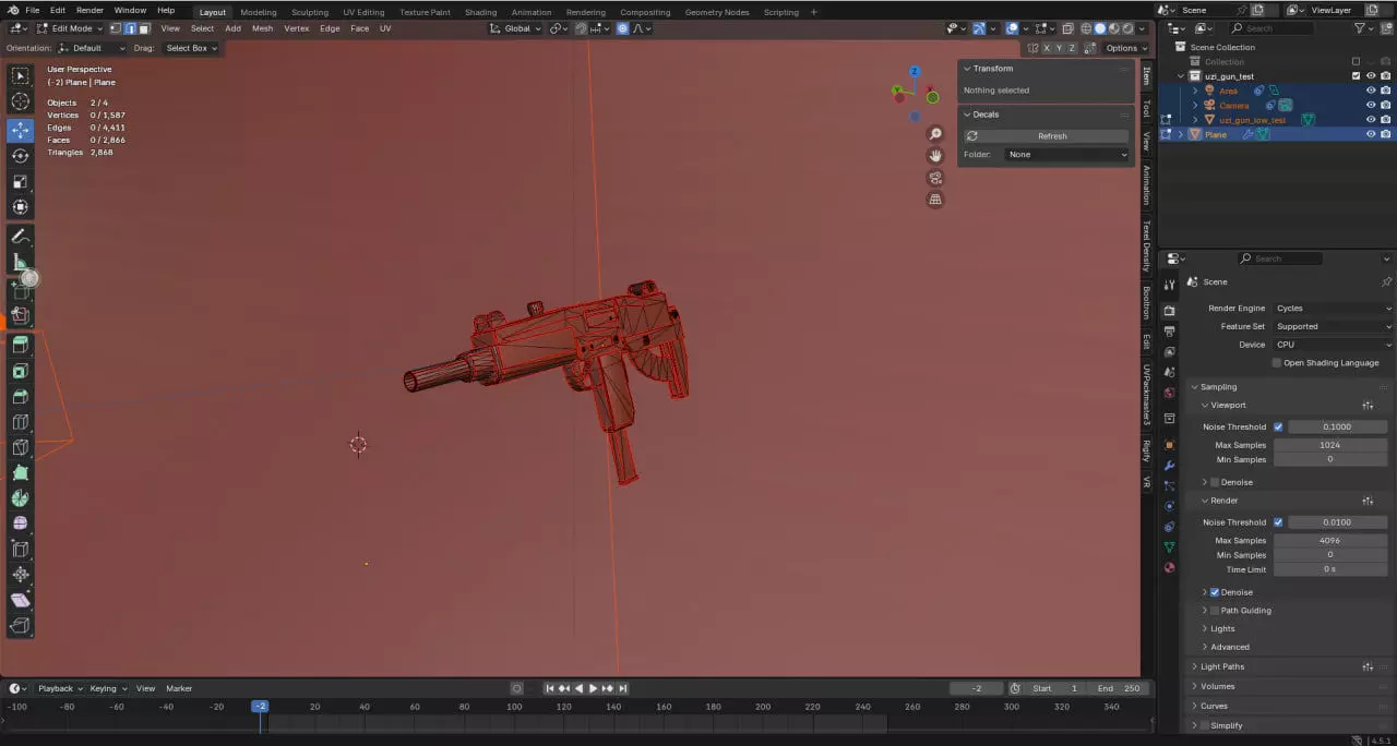 High-Quality Uzi Submachine Gun 3D Model for Games Free low-poly 3D model_2