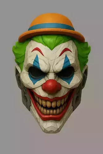 MODERN JOKER HEAD SCULPTURE