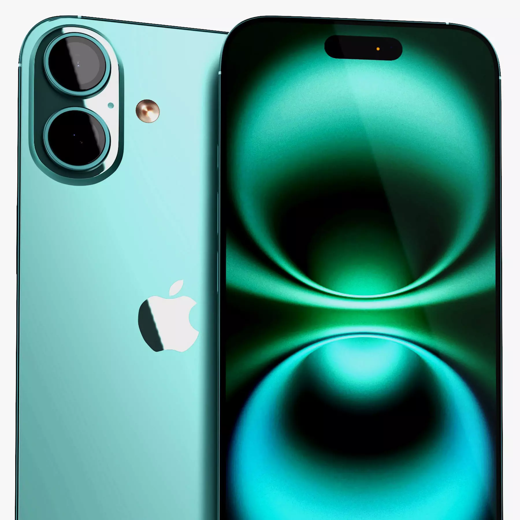iPhone 16 Teal Low-poly 3D model