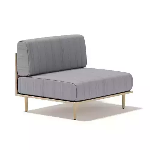 Grey Chair with Wooden Frame