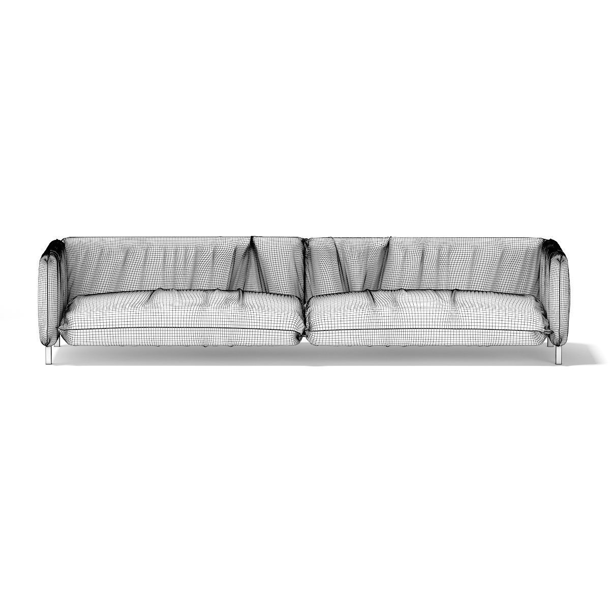Large Grey Sofa 3D model_1