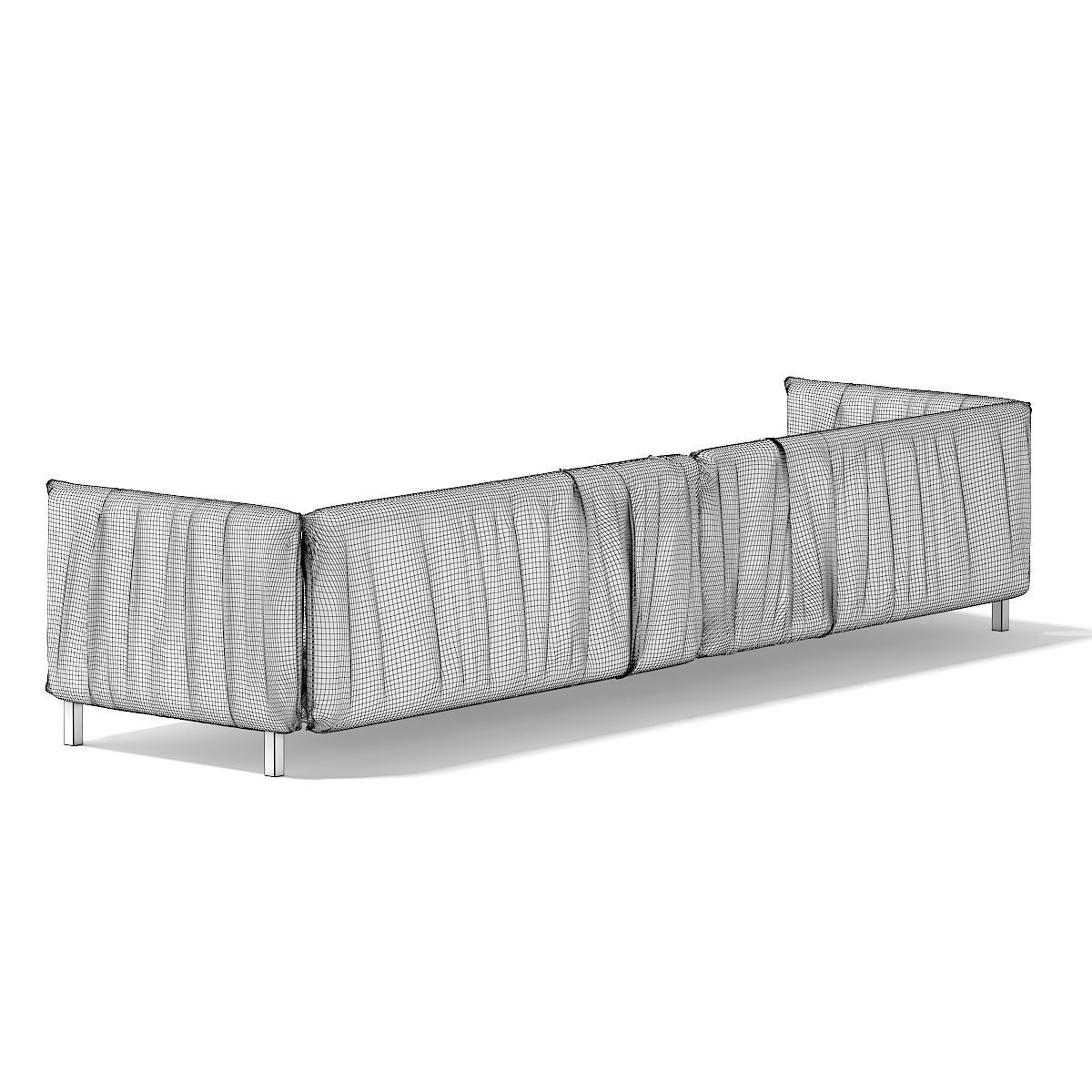 Large Grey Sofa 3D model_3