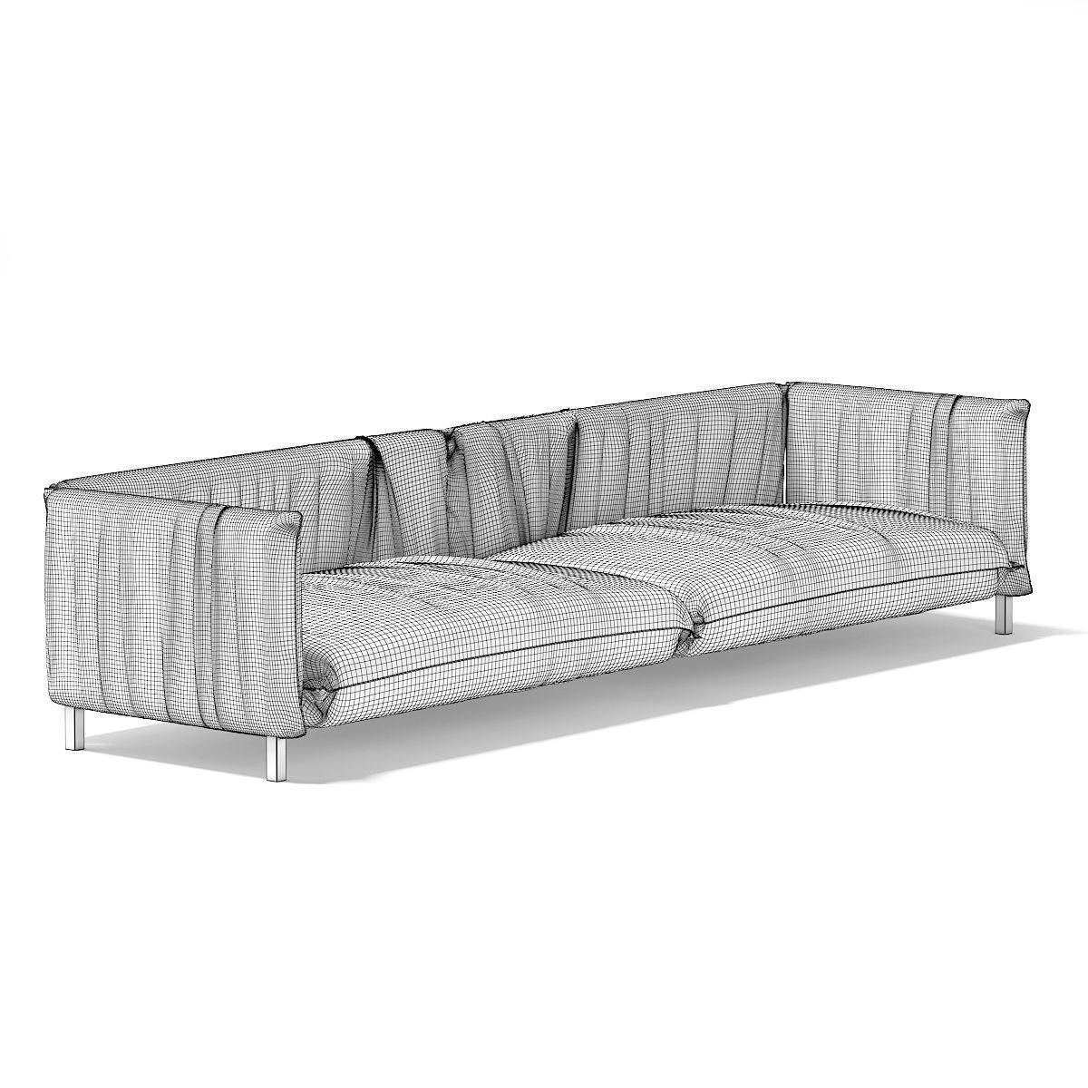 Large Grey Sofa 3D model_5