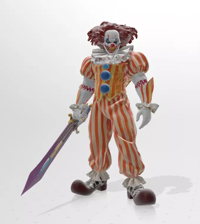 Evil Clown with Lavander Sword 3D print model