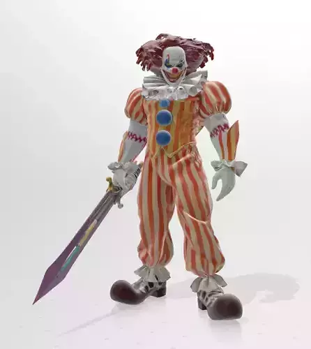 Evil Clown with Lavander Sword