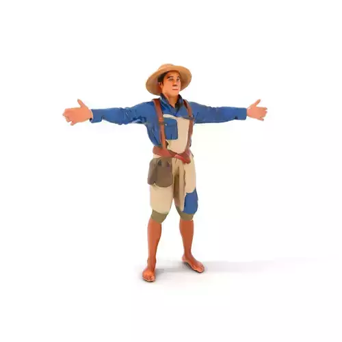 Rustic Farmer Outfit model pack Low-poly 3D model