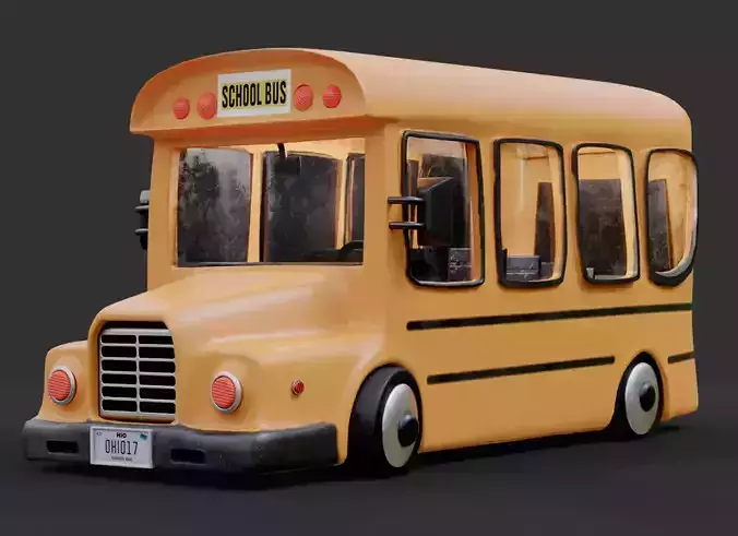 Stylized School Bus 3D model