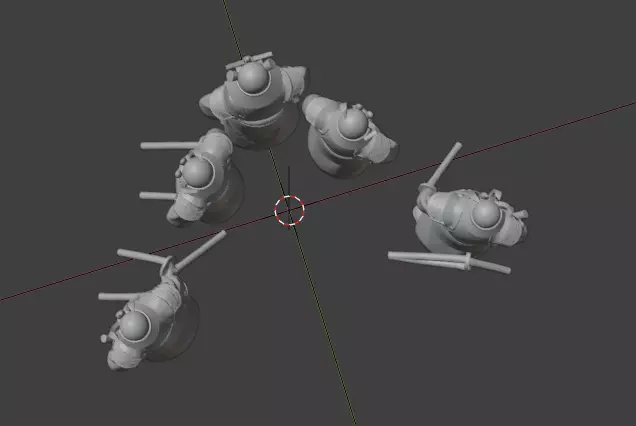 Samurai Warriors 3D Model Pack - Set of 5 Unique Poses Low-poly 3D model_8