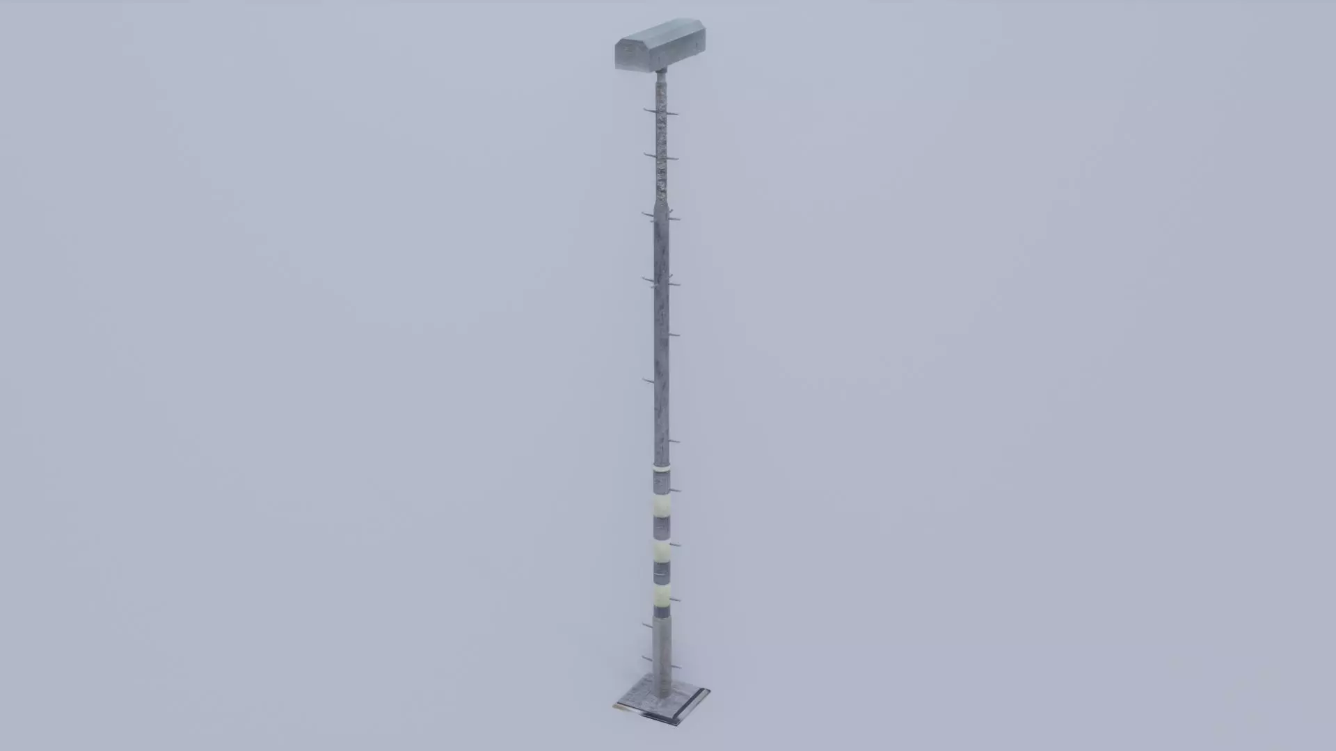 Railway lamp post Low-poly 3D model_2