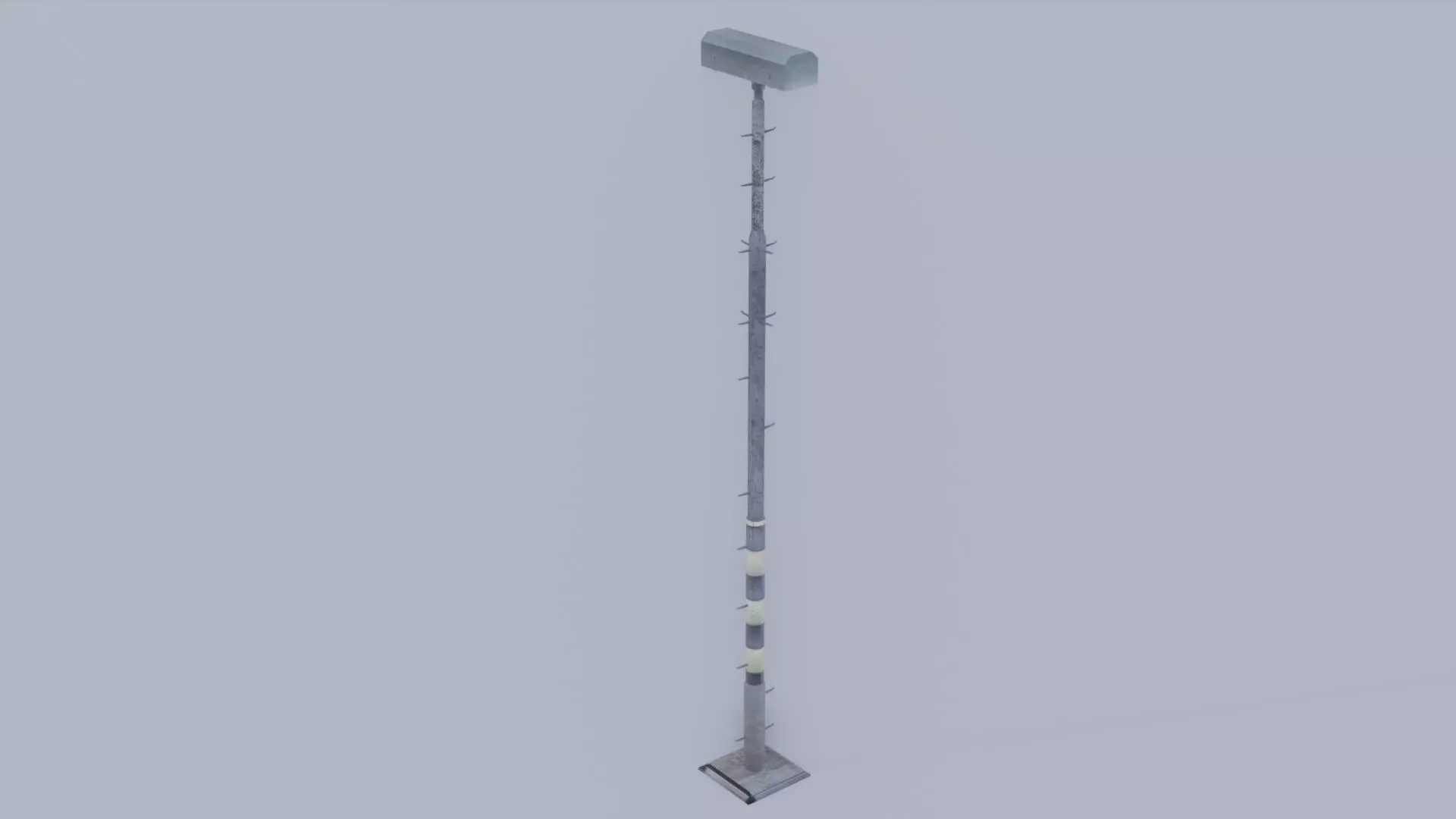 Railway lamp post Low-poly 3D model_0