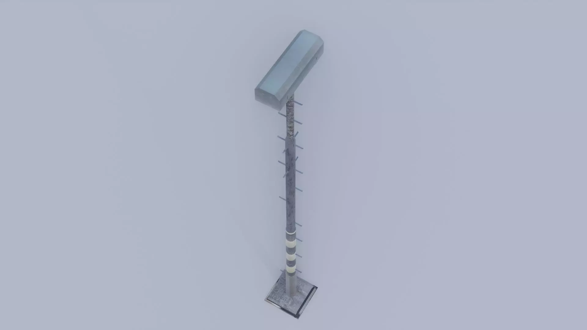 Railway lamp post Low-poly 3D model_3