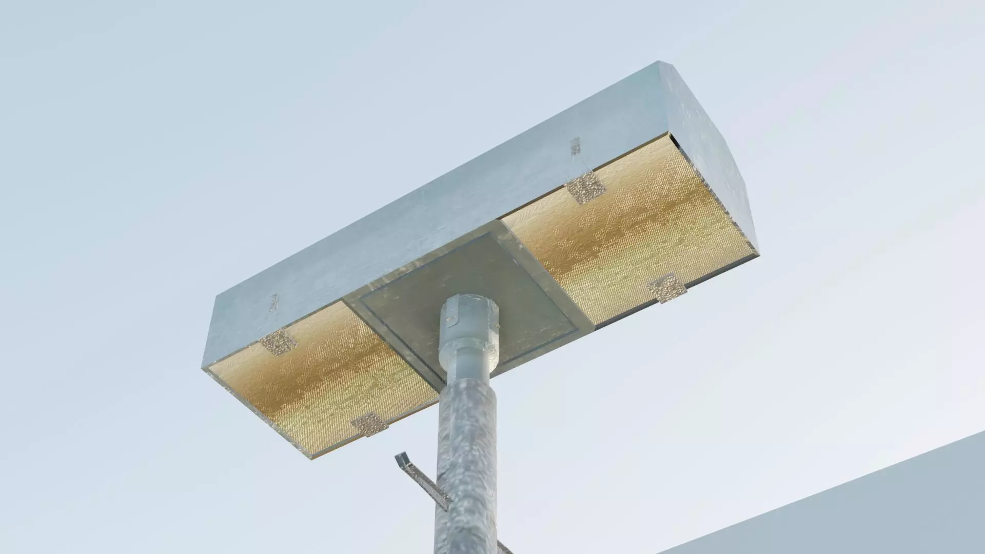 Railway lamp post Low-poly 3D model_4