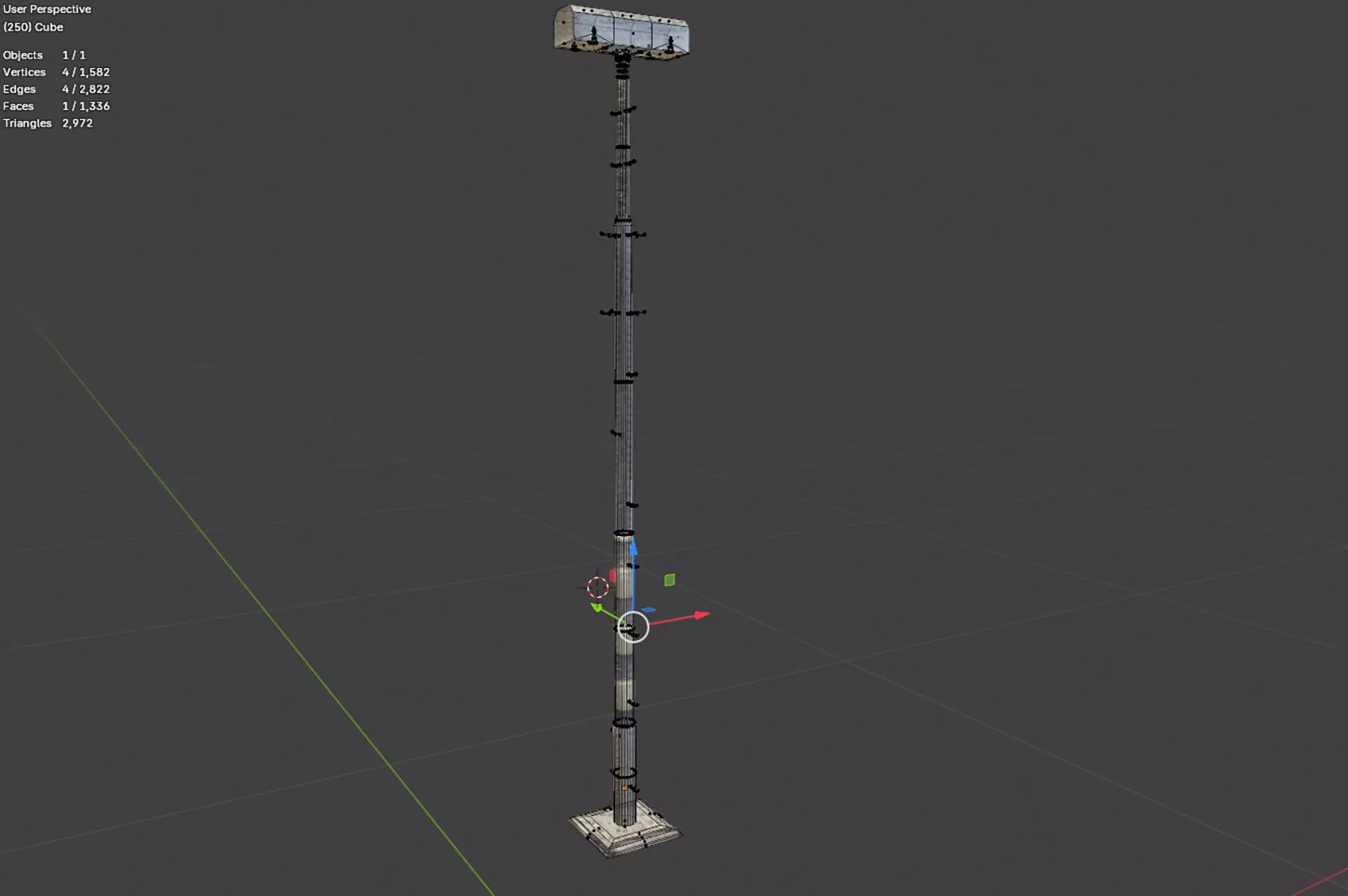 Railway lamp post Low-poly 3D model_5
