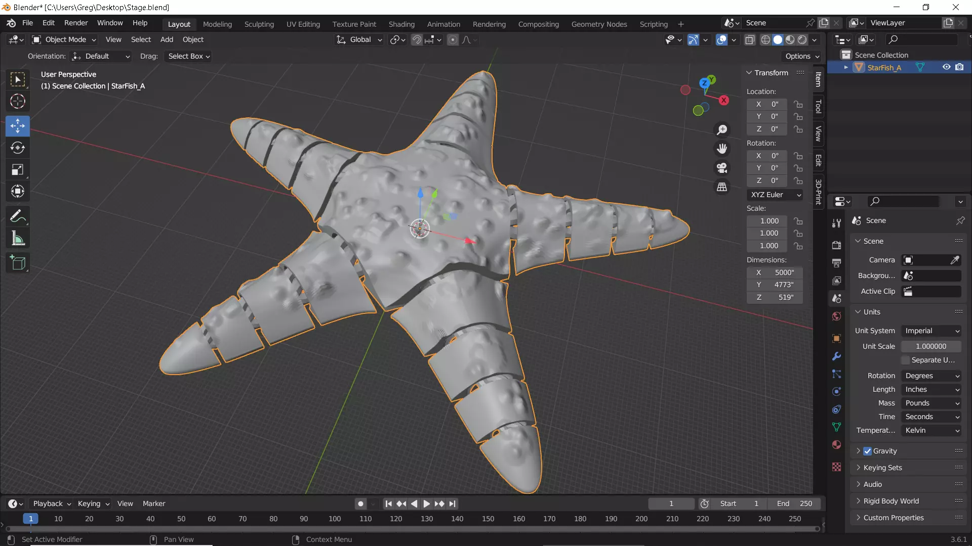 Flexy Starfish 3D print model_8