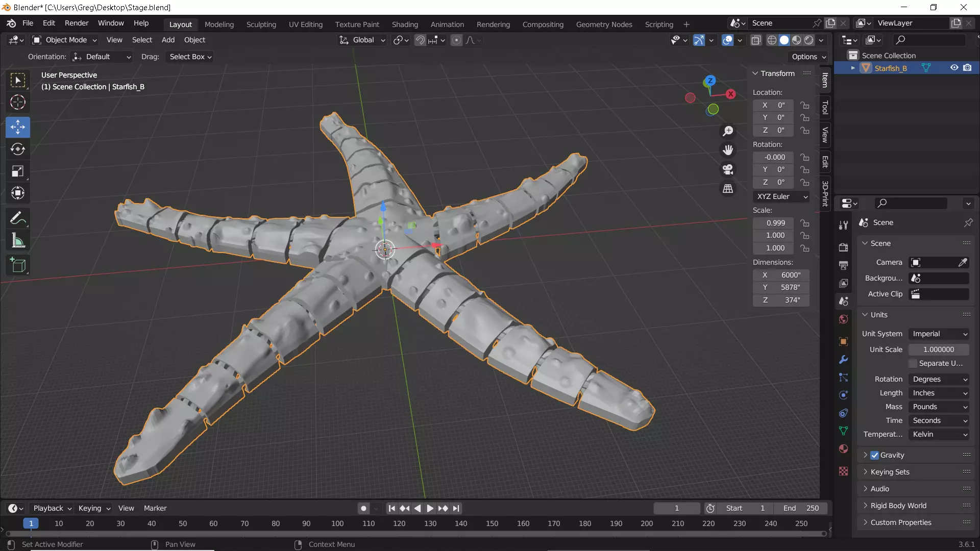 Flexy Starfish 3D print model_14
