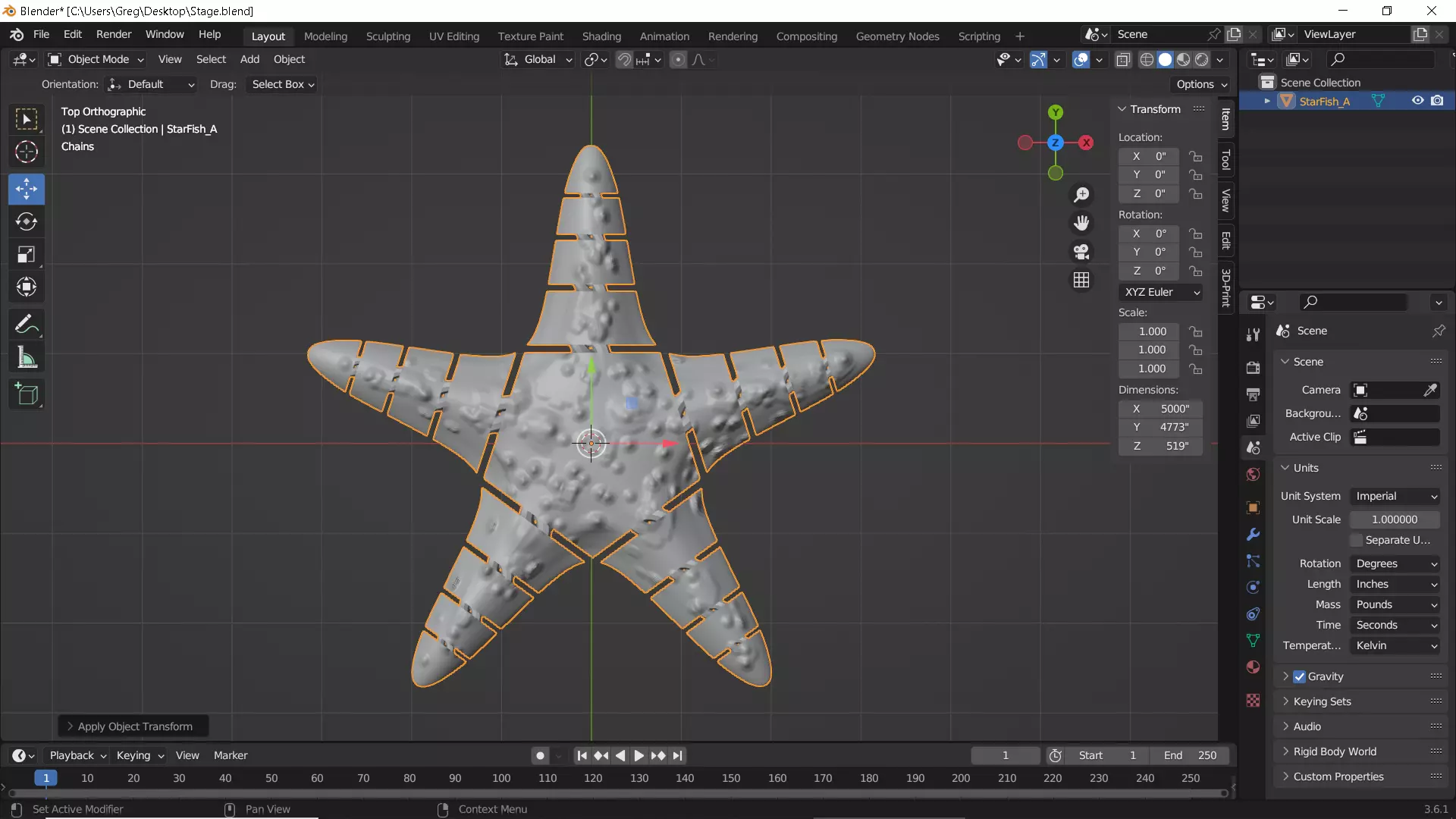 Flexy Starfish 3D print model_12