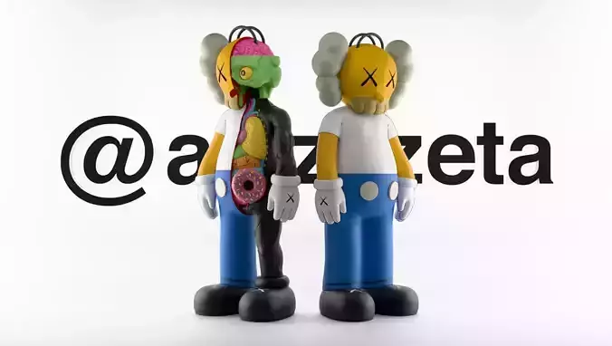 Kaws Homer Simpson and Homer Simpson Flayed Open for Print