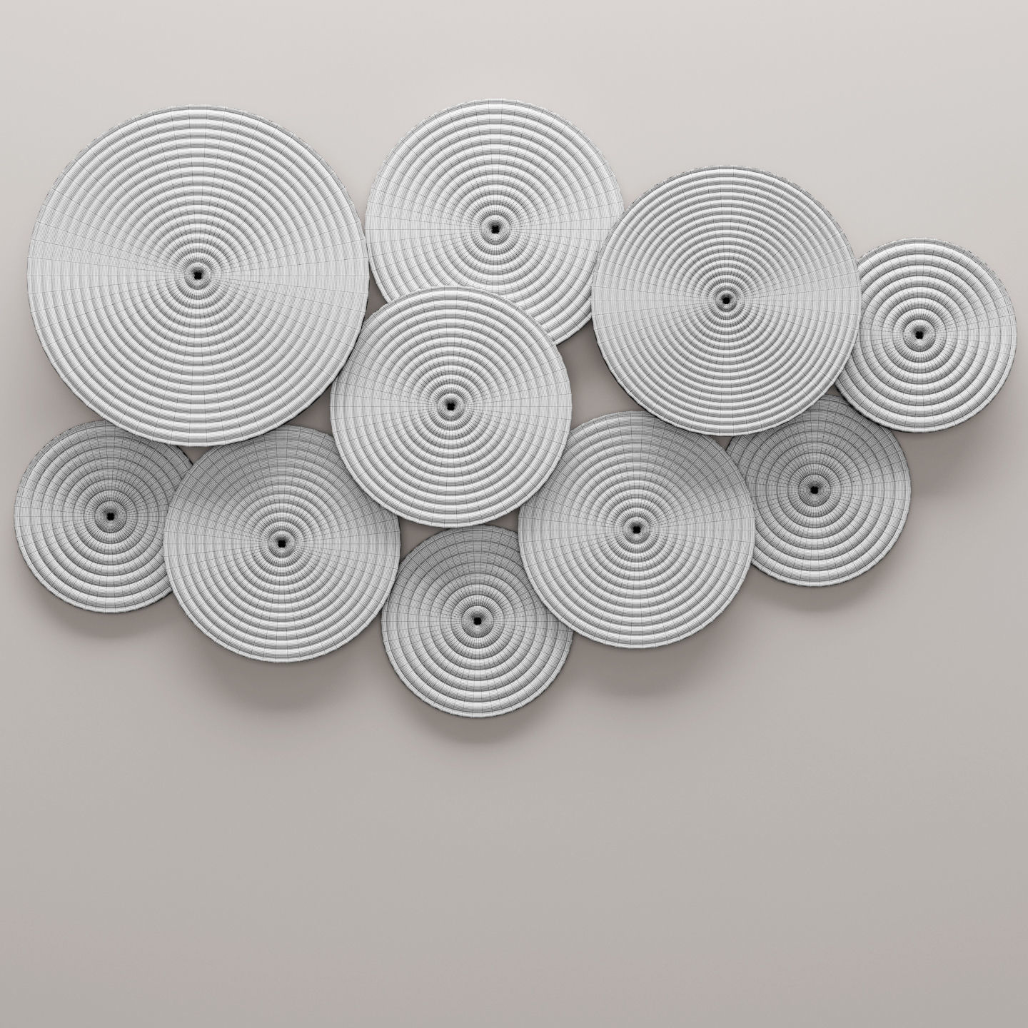 Circles Wall Decor 2 3D model_5
