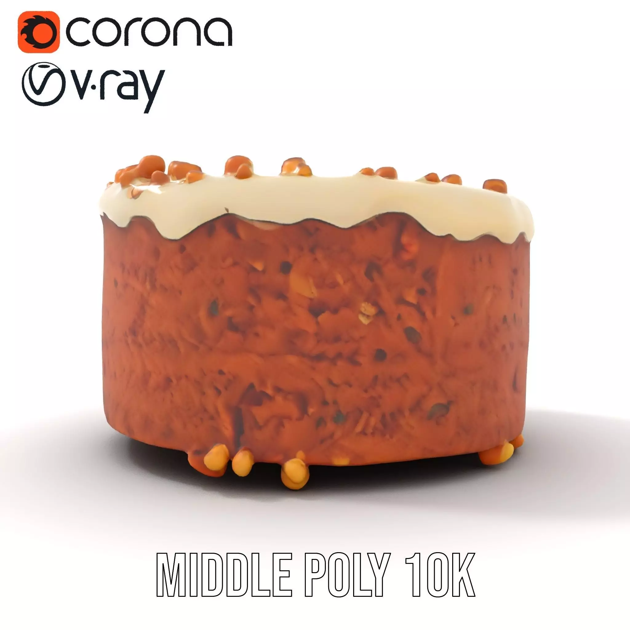 Vanilla Almond Cake model pack Low-poly 3D model_19