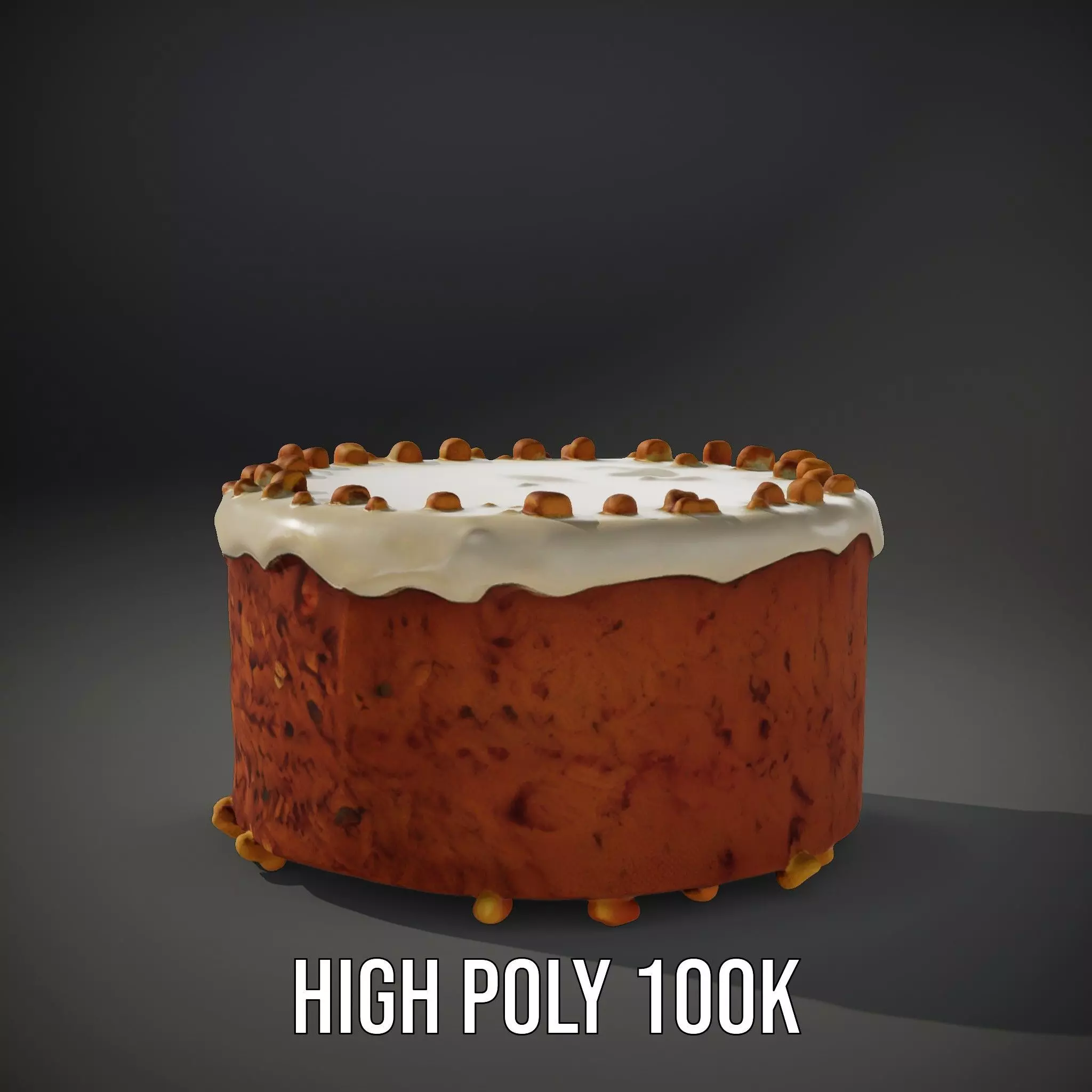 Vanilla Almond Cake model pack Low-poly 3D model_9