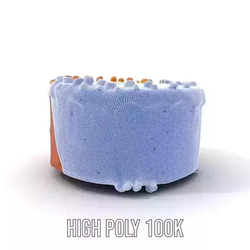 Vanilla Almond Cake model pack Low-poly 3D model 4