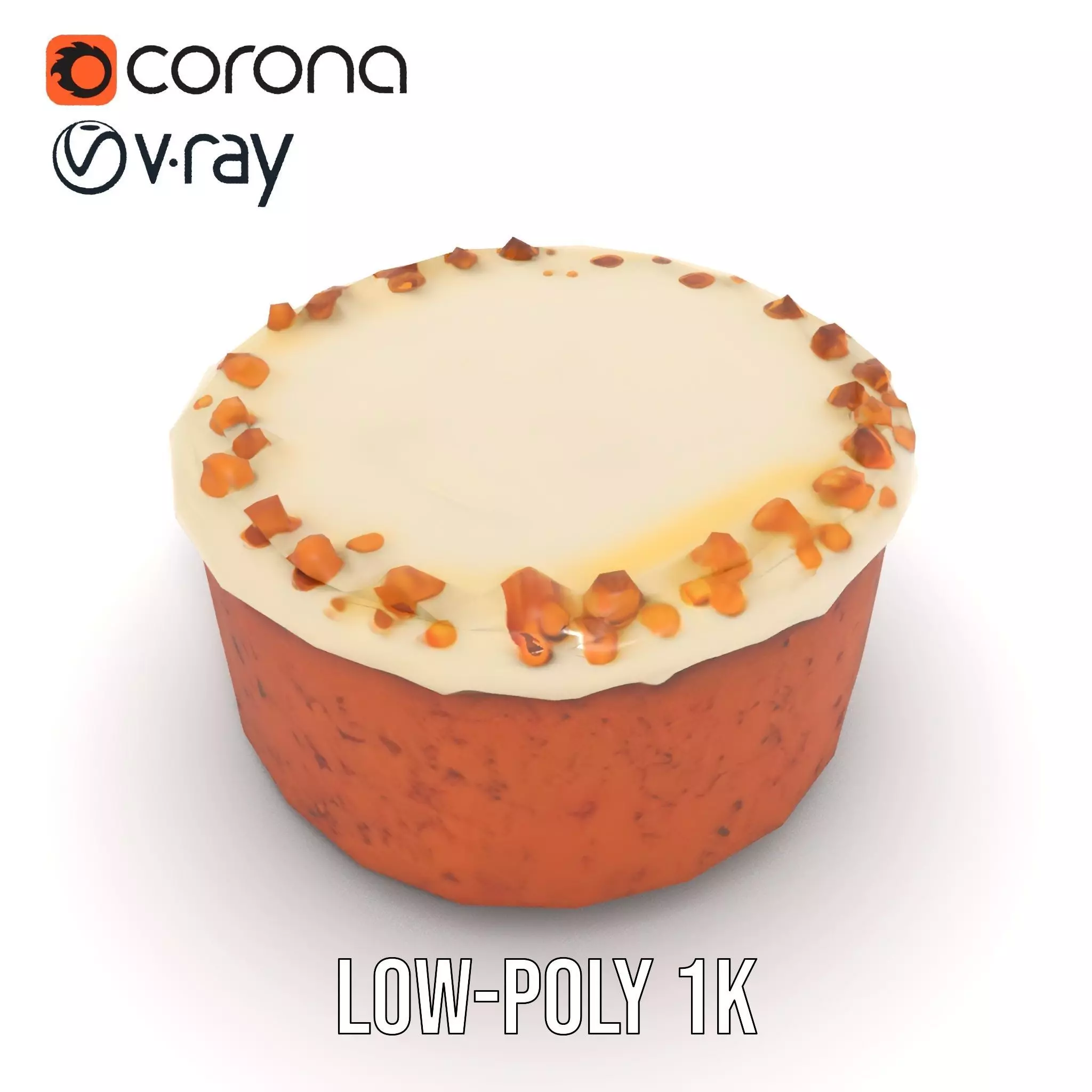 Vanilla Almond Cake model pack Low-poly 3D model_15