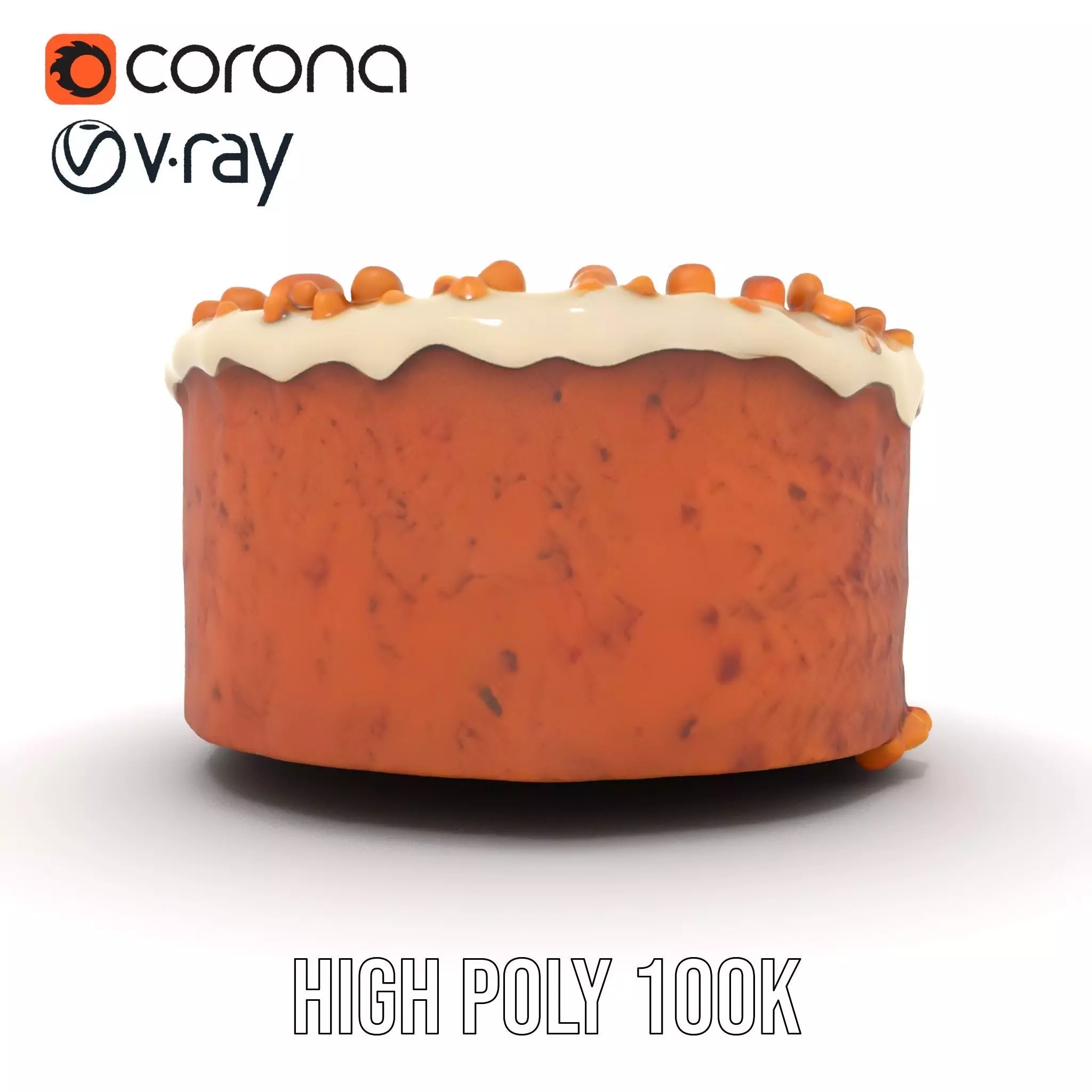 Vanilla Almond Cake model pack Low-poly 3D model_30