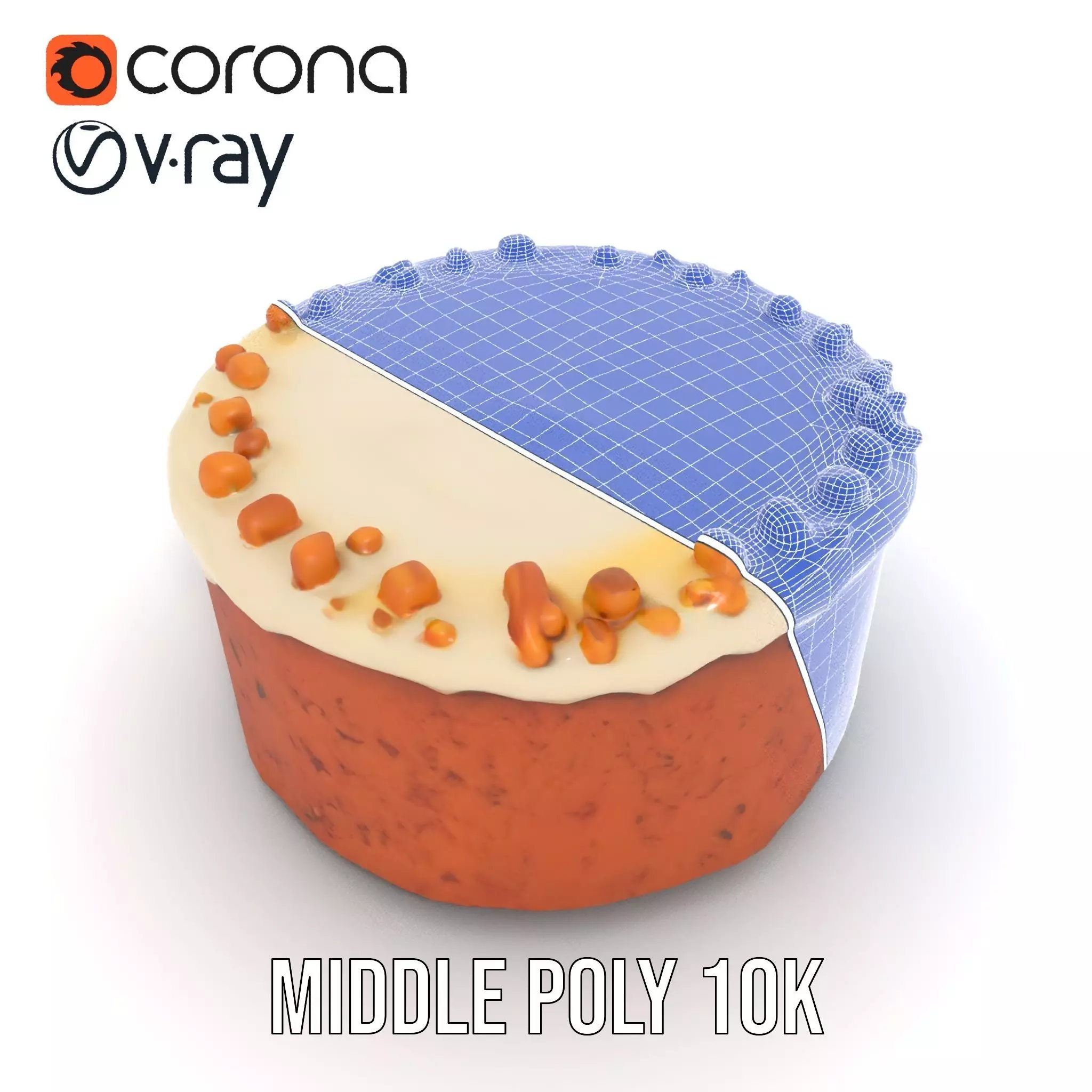Vanilla Almond Cake model pack Low-poly 3D model_28