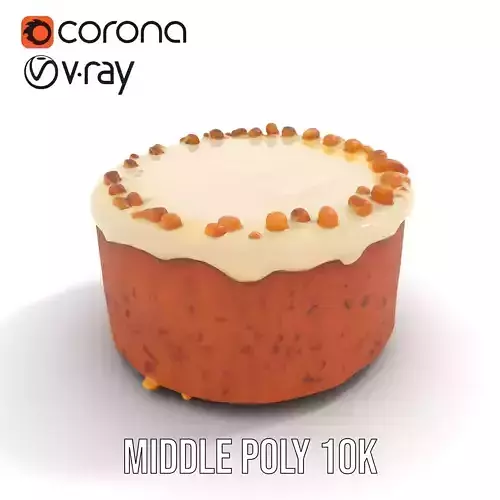 Vanilla Almond Cake model pack Low-poly 3D model 5